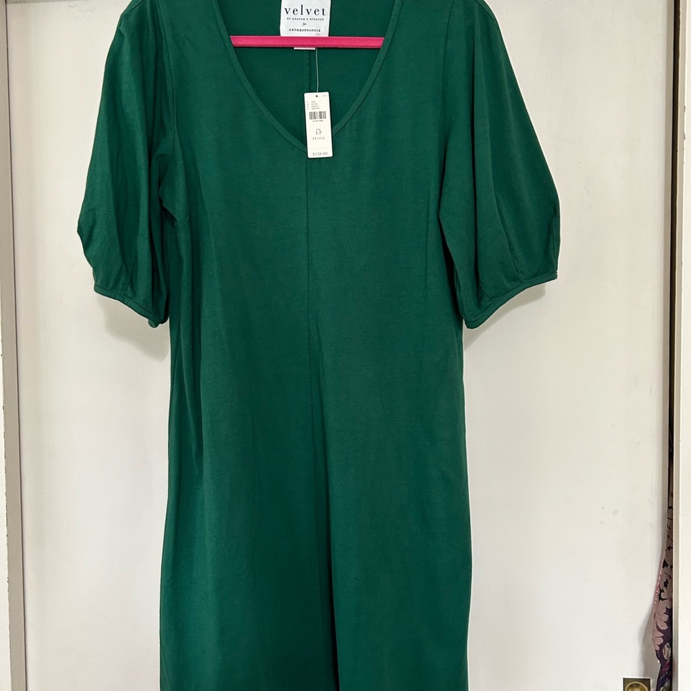 Anthropologie Deep Green Midi Dress